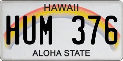 HI license plate HUM376