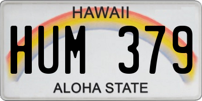 HI license plate HUM379