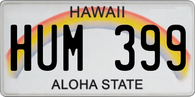 HI license plate HUM399
