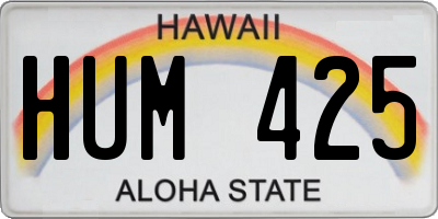 HI license plate HUM425