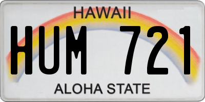 HI license plate HUM721