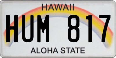 HI license plate HUM817
