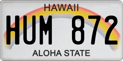 HI license plate HUM872