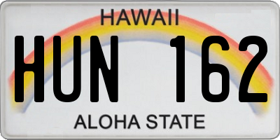 HI license plate HUN162