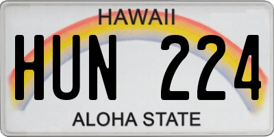 HI license plate HUN224