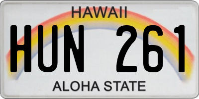 HI license plate HUN261