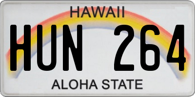HI license plate HUN264