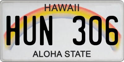 HI license plate HUN306