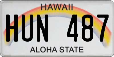 HI license plate HUN487
