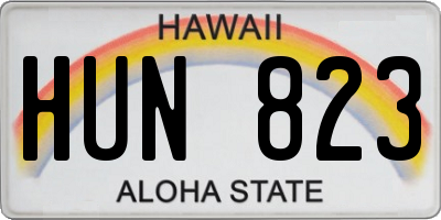 HI license plate HUN823