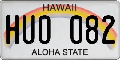 HI license plate HUO082
