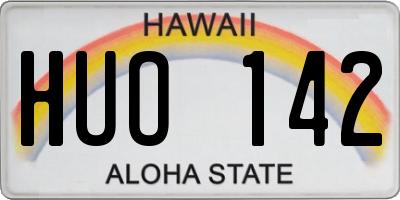 HI license plate HUO142