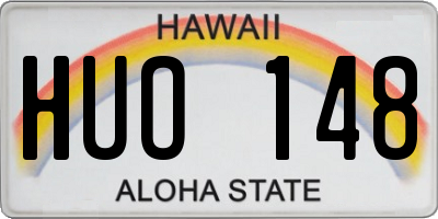 HI license plate HUO148