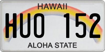 HI license plate HUO152