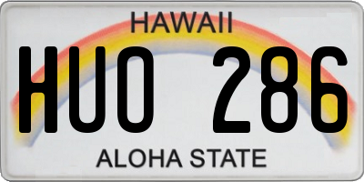 HI license plate HUO286