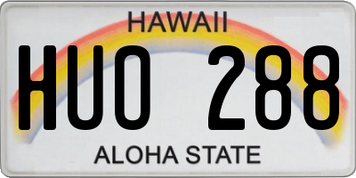 HI license plate HUO288