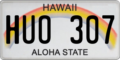 HI license plate HUO307