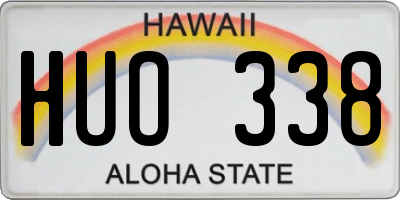 HI license plate HUO338