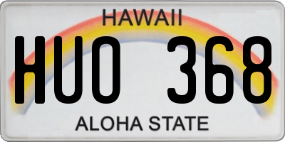 HI license plate HUO368