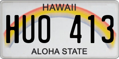 HI license plate HUO413