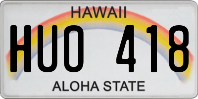HI license plate HUO418