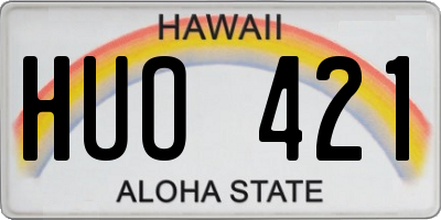 HI license plate HUO421