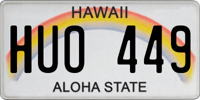 HI license plate HUO449