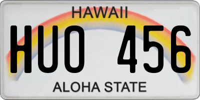 HI license plate HUO456