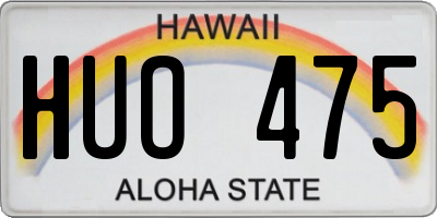 HI license plate HUO475