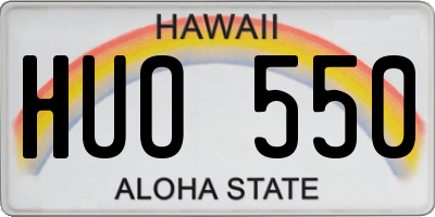 HI license plate HUO550