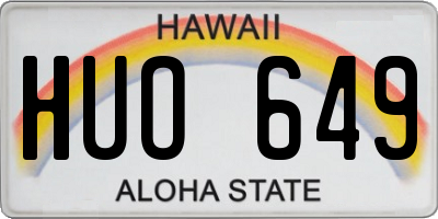 HI license plate HUO649