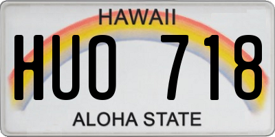 HI license plate HUO718