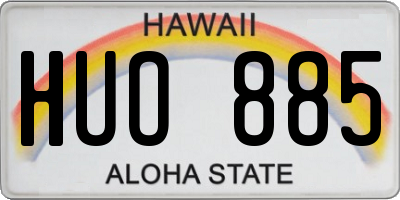 HI license plate HUO885