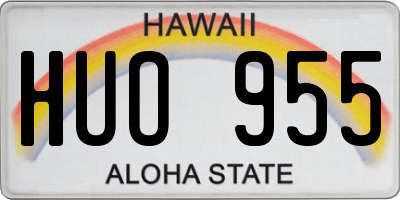 HI license plate HUO955