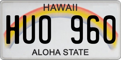 HI license plate HUO960