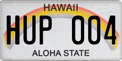 HI license plate HUP004