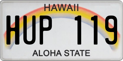 HI license plate HUP119