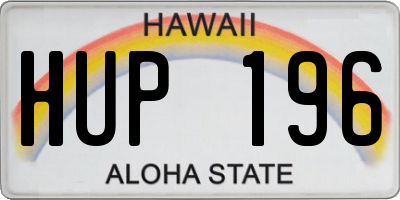 HI license plate HUP196
