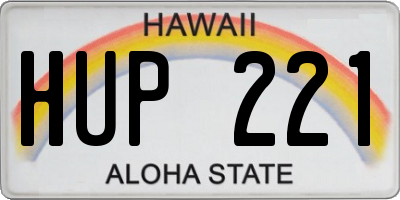 HI license plate HUP221