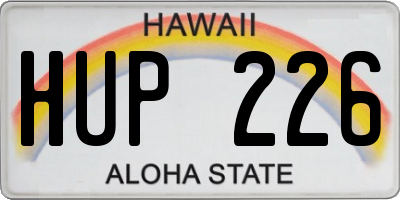 HI license plate HUP226