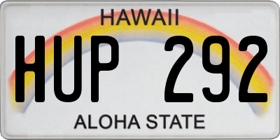 HI license plate HUP292