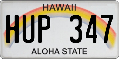 HI license plate HUP347