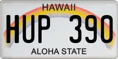 HI license plate HUP390