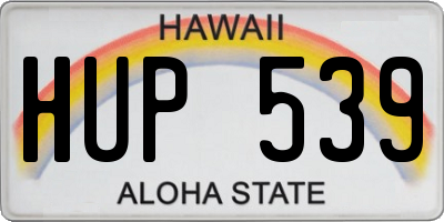 HI license plate HUP539