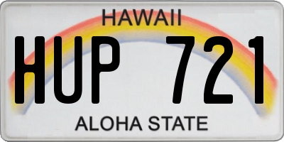 HI license plate HUP721