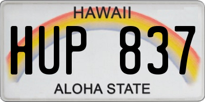 HI license plate HUP837
