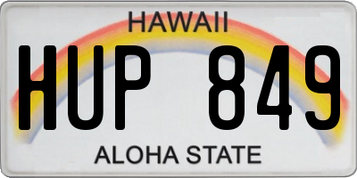 HI license plate HUP849