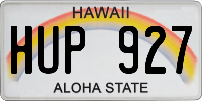 HI license plate HUP927