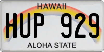 HI license plate HUP929
