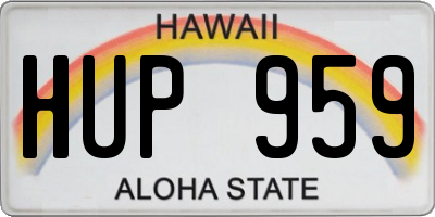 HI license plate HUP959